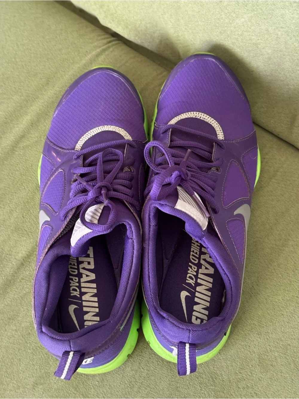 Nike Women’s Purple and Lime Green Athletic Running Shoes